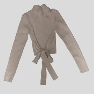 Zara Open Back Top -  KNIT TOP SWEATER - Size - M - Cream